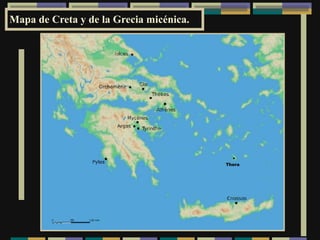 Mapa de Creta y de la Grecia micénica. 