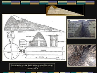 Tesoro de Atreo. Secciones y detalles de su construcción 