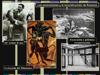 Las excavaciones y la reconstrucción de Knossos Sir Arthur Evans La leyenda del Minotauro Excavación y polémica reconstrucción 