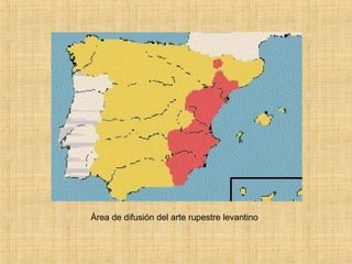Área de difusión del arte rupestre levantino
 