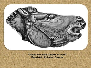 Cabeza de caballo tallada en marfil
Mas d'Azil (Pirineos, Francia)
 