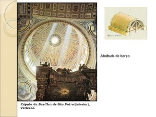 Cúpula da Basílica de São Pedro  (interior), Vaticano Abóbada de berço 