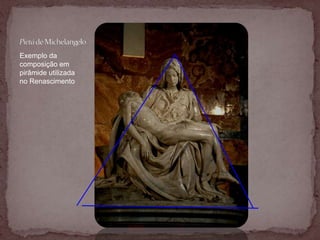 Exemplo da
composição em
pirâmide utilizada
no Renascimento
 