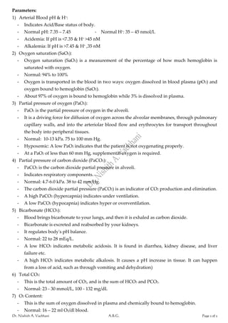 Arterial Blood Gas Analysis | PDF