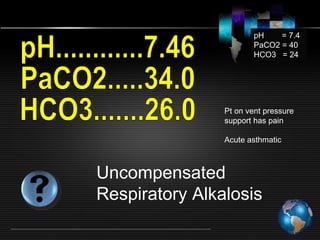 Arterial blood gas analysis assesment of oxygenation ventilation and ...