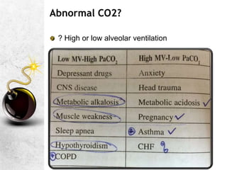 Abnormal CO2?
? High or low alveolar ventilation
 
