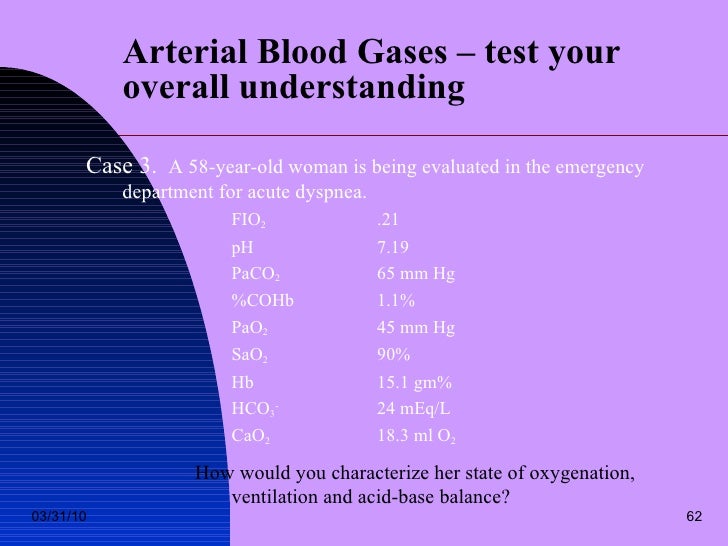 Arterial Blood Gases Test