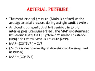 Define Mean Arterial Pressure Arterial Pressure