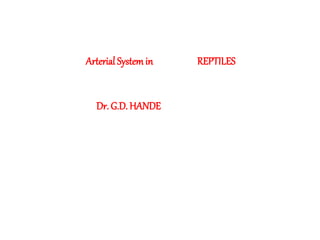 Arterial Systemin REPTILES
Dr. G.D. HANDE
 