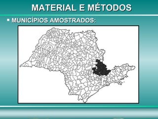 MATERIAL E MÉTODOS MUNICÍPIOS AMOSTRADOS: 