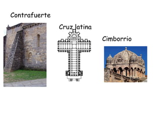 Contrafuerte
●
Cruz latina
●
Cimborrio
 