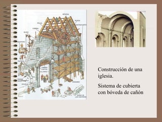 Construcción de una
iglesia.
Sistema de cubierta
con bóveda de cañón
 