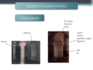 Sección cuadrada,
Rectangular
O cruciforme
Columnas
adosadas
PILARES
 