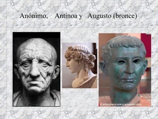 Anónimo,  Antinoa y  Augusto (bronce) 