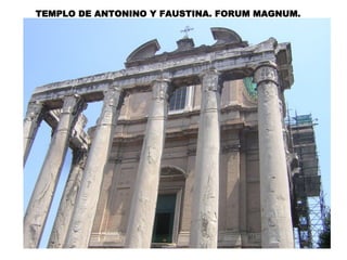 TEMPLO DE ANTONINO Y FAUSTINA. FORUM MAGNUM.
 