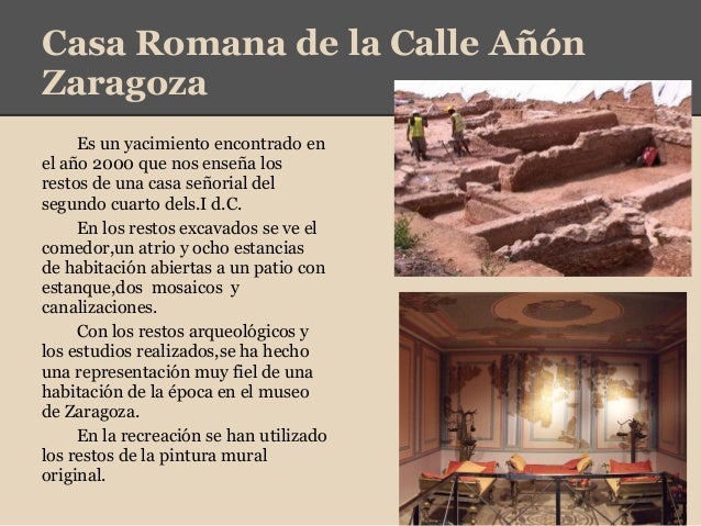 Resultado de imagen de Casa romana de la calle AÃ±Ã³n de Zaragoza