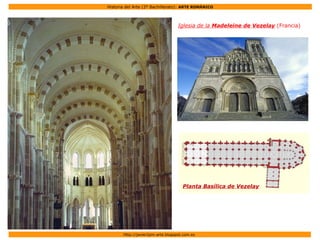 Historia del Arte (2º Bachillerato): ARTE ROMÁNICO
Http://javier2pm-arte.blogspot.com.es
Iglesia de la Madeleine de Vezelay (Francia)
Planta Basílica de Vezelay
 