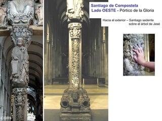 Parteluz:
Hacia el exterior – Santiago sedente
sobre el árbol de Jesé
Santiago de Compostela
Lado OESTE - Pórtico de la Gloria
 