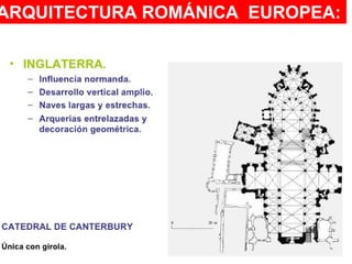ARQUITECTURA ROMÁNICA EUROPEA:
 