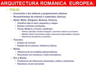 ARQUITECTURA ROMÁNICA EUROPEA:
 