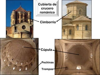 Cimborrio Cúpula Pechinas Trompas Cubierta de crucero románico 
