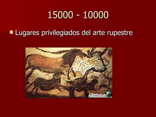15000 - 10000 Lugares privilegiados del arte rupestre 