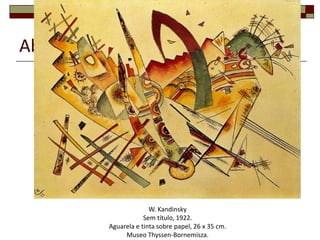 AbstraccionismoCorrente artística que não pretende exprimir a realidade nas suas linhas e cores, conjugadas numa composição que vale por si própria.23