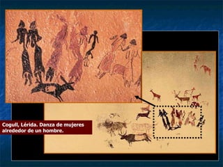 Cogull, Lérida. Danza de mujeres alrededor de un hombre. 