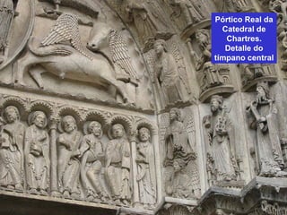 Pórtico Real da
Catedral de
Chartres.
Detalle do
tímpano central
 