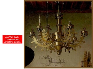 Jan Van Eyck.
O matrimonio
Arnolfini. Detalle
 