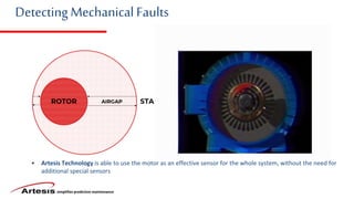 simplifies predictive maintenance
Detecting Mechanical Faults
• Artesis Technology is able to use the motor as an effective sensor for the whole system, without the need for
additional special sensors
 