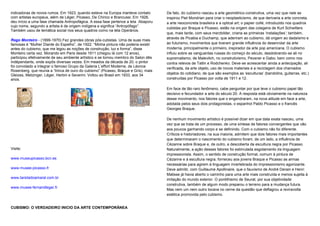 indicadoras de novos rumos. Em 1923, quando esteve na Europa manteve contato         De fato, do cubismo nasceu a arte geométrico-construtiva, uma vez que nele se
com artistas europeus, além de Léger, Picasso, De Chirico e Brancussi. Em 1928,      inspirou Piet Mondrian para criar o neoplasticismo, de que derivaria a arte concreta,
deu início a uma fase chamada Antropofágica. A essa fase pertence a tela Abaporu     a arte neoconcreta brasileira e a optical art; o papier collé, introduzido nos quadros
cujo nome, segundo a artista é de origem indígena e significa “Antropófago”.
                                                                                     cubistas por Braque e Picasso, estão na origem das colagens de Kurt Schwitters
Também usou de temática social nos seus quadros como na tela Operários.
                                                                                     que, mais tarde, com seus merzbilder, criaria as primeiras „instalações‟; também,
                                                                                     através de Picabia e Duchamp, que aderiram ao cubismo, dá origem ao dadaísmo e
Rego Monteiro - (1899-1970) Fez grandes obras pós-cubistas. Uma de suas mais
famosas é “Mulher Diante do Espelho”, de 1922. “Minha pintura não poderia existir    ao futurismo, movimentos que tiveram grande influência do desenrolar da arte
antes do cubismo, que me legou as noções de construção, luz e forma”, disse          moderna, principalmente o primeiro, inspirador da arte pop americana. O cubismo
Monteiro certa vez. Morando em Paris desde 1911 (chegou lá com 12 anos),             influiu sobre as vanguardas russas do começo do século, desdobrando-se ali no
participou efetivamente de seu ambiente artístico e se tornou membro do Salon dês    suprematismo, de Malevitch, no construtivismo, Pevsner e Gabo, bem como nos
Indépendants, onde expôs diversas vezes. Em meados da década de 20, o pintor         contra relevos de Tatlin e Rodchenko. Deve-se acrescentar ainda a antecipação, ali
foi convidado a integrar o famoso Grupo da Galeria L‟effort Moderne, de Léonce
                                                                                     verificada, da arte objeto, uso de novos materiais e a reciclagem dos chamados
Rosenberg, que reunia a “trinca de ouro do cubismo” (Picasso, Braque e Gris), mais
Gleizes, Metzinger, Léger, Herbin e Severini. Voltou ao Brasil em 1933, aos 34       objetos do cotidiano, de que são exemplos as „esculturas‟ (bandolins, guitarras, etc.)
anos.                                                                                construídas por Picasso por volta de 1911 e 12.

                                                                                     Em face de tão raro fenômeno, cabe perguntar por que teve o cubismo papel tão
                                                                                     decisivo e fecundador a arte do século 20. A resposta está obviamente na natureza
                                                                                     desse movimento, nos fatores que o engendraram, na nova atitude em face a arte,
                                                                                     adotada pelos seus dois protagonistas, o espanhol Pablo Picasso e o francês
                                                                                     Georges Braque.

                                                                                     De nenhum movimento artístico é possível dizer em que data exata nasceu, uma
                                                                                     vez que se trata de um processo, de uma síntese de fatores convergentes que vão
                                                                                     aos poucos ganhando corpo e se definindo. Com o cubismo não foi diferente.
                                                                                     Críticos e historiadores, na sua maioria, admitem que dois fatores mais importantes
                                                                                     que determinaram o nascimento do cubismo foram, de um lado, a influência de
                                                                                     Cézanne sobre Braque e, de outro, a descoberta da escultura negra por Picasso.
Visite:                                                                              Naturalmente, a ação desses fatores foi estimulada esgotamento da linguagem
                                                                                     impressionista. Assim, o sentido de construção formal, comum à pintura de
www.museupicasso.bcn.es                                                              Cézanne e à escultura negra, forneceu aos jovens Braque e Picasso as armas
                                                                                     necessárias para agirem à linguagem invertebrada do impressionismo agonizante.
www.musee-picasso.fr                                                                 Deve admitir, com Guillaume Apollinaire, que o fauvismo de André Derain e Henri
                                                                                     Matisse já havia aberto o caminho para uma arte mais construída e menos sujeita à
www.tarsiladoamaral.com.br                                                           imitação do mundo exterior. O pontilhismo de Seurat, por sua objetividade
                                                                                     construtiva, também de algum modo preparou o terreno para a mudança futura.
www.musee-fernandleger.fr
                                                                                     Mas nem um nem outro tocava no cerne da questão que deflagrou a reviravolta
                                                                                     estética promovida pelo cubismo.


CUBISMO: O VERDADEIRO INICIO DA ARTE CONTEMPORÂNEA
 