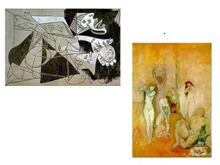 P. Picasso, Madre
                                                con Niño M uerto.




                                  P. Picasso,
                                  E harén
                                   l


Pablo Picasso, es un ejemplo de un pintor
modernista, en Europa.
Fue una gran influencia en México.
 