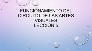 FUNCIONAMIENTO DEL
CIRCUITO DE LAS ARTES
VISUALES
LECCIÓN 5
 