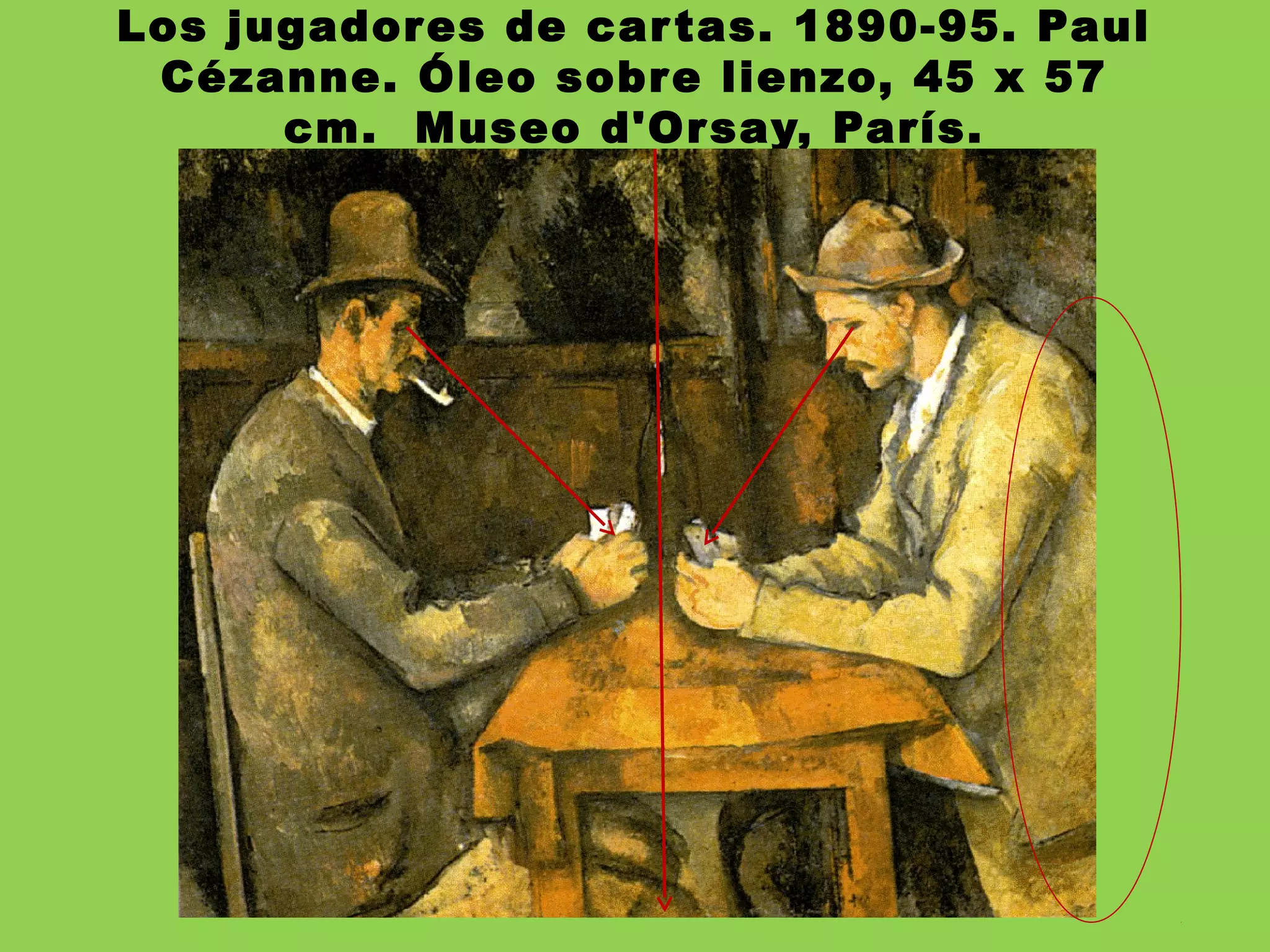 Los jugadores de cartas. 1890-95. Paul
Cézanne. Óleo sobre lienzo, 45 x 57
cm.  Museo d'Orsay, París.
 