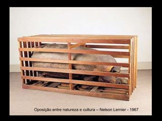 Arte Conceitual
Oposição entre natureza e cultura – Nelson Lernier - 1967
 