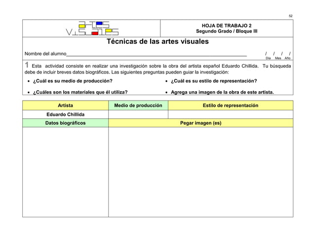 Artes visuales cuadernillo