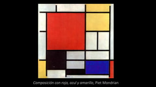 Composición con rojo, azul y amarillo, Piet Mondrian
 