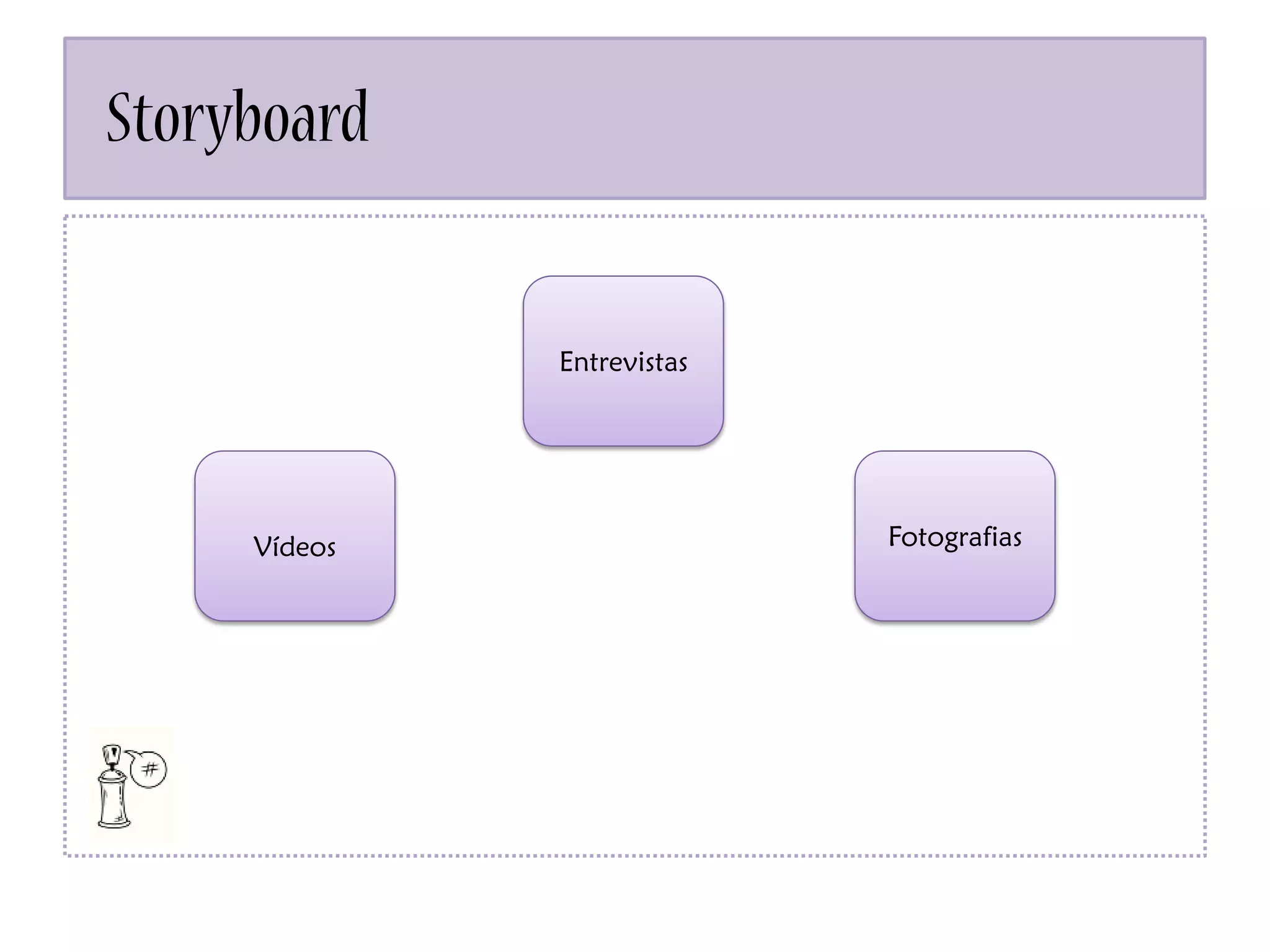 Storyboard
Vídeos
Entrevistas
Fotografias