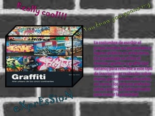 Really cool!!!You know you gonna tryLa costumbre de escribir el propio nombre en propiedades y lugares públicos es antiquísima. En arqueología se utiliza el término «grafito» o graffiti (del italiano) para referirse a este tipo de inscripciones realizadas sobre muros, generalmente estucados, así como a los letreros arañados sobre cerámicas (habitualmente para marcar la propiedadeXprEsSioN