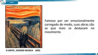 Famoso por ser emocionalmente
carregado de medo, suas obras são
as que mais se destacam no
movimento
O GRITO , EDVARD MUNCH
8
1893.
 