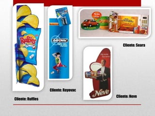 Cliente: Seara

Cliente: Rayovac
Cliente: Ruffles

Cliente: Neve

 