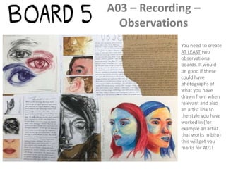 Art exam project example and guide through the boards | PPTX