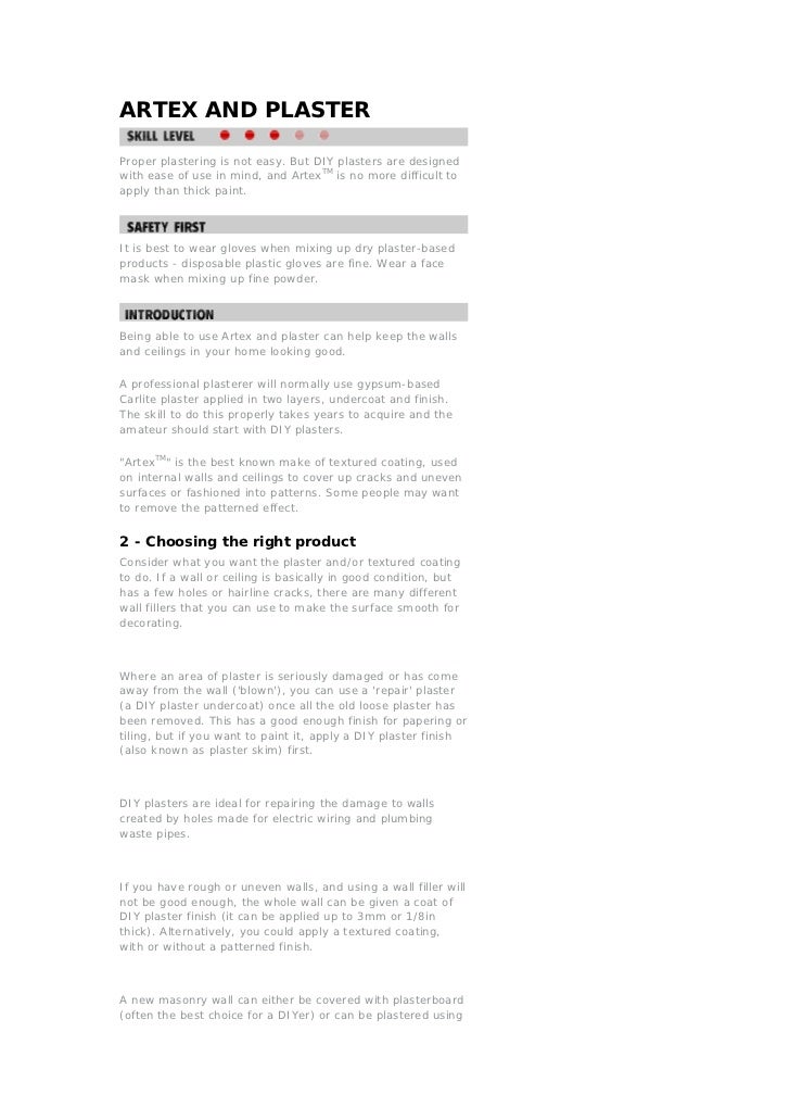 Artex And Plaster