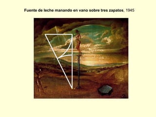 Fuente de leche manando en vano sobre tres zapatos , 1945 