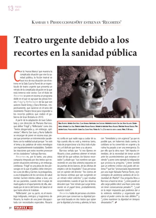 13 marzo
   abril



                                    KASBAH Y PRODUCCIONESOFF ESTRENAN ‘RECORTES’



     Teatro urgen...