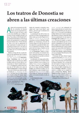 13 marzo
   abril




     Los teatros de Donostia se


     A
     abren a las últimas creaciones
                 demás ...