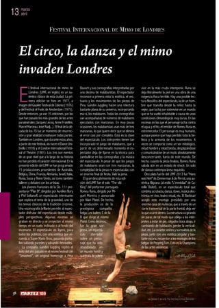 13 marzo
   abril


                                          FESTIVAL INTERNACIONAL DE MIMO DE LONDRES


      El circo, ...