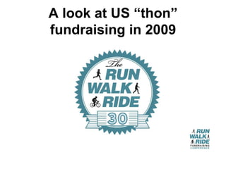 A look at US “thon”
fundraising in 2009
 