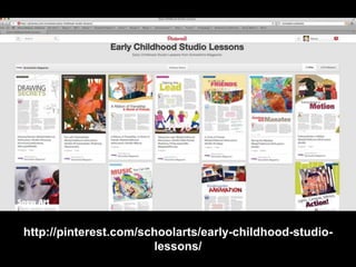 http://pinterest.com/schoolarts/early-childhood-studio-
lessons/
 